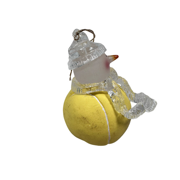 Vintage Tennis Ball Christmas Ornament 3" Resin Plastic & Glass Holiday Sports - Picture 5 of 7